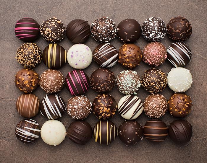 Assorted artisan chocolate truffles